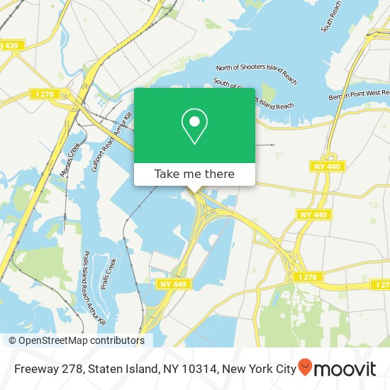 Mapa de Freeway 278, Staten Island, NY 10314