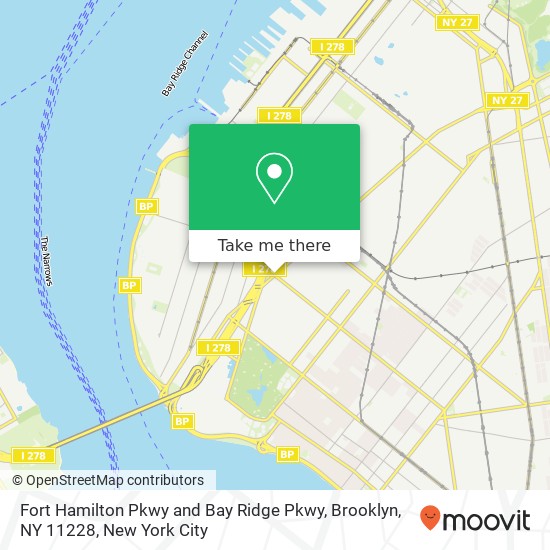 Fort Hamilton Pkwy and Bay Ridge Pkwy, Brooklyn, NY 11228 map