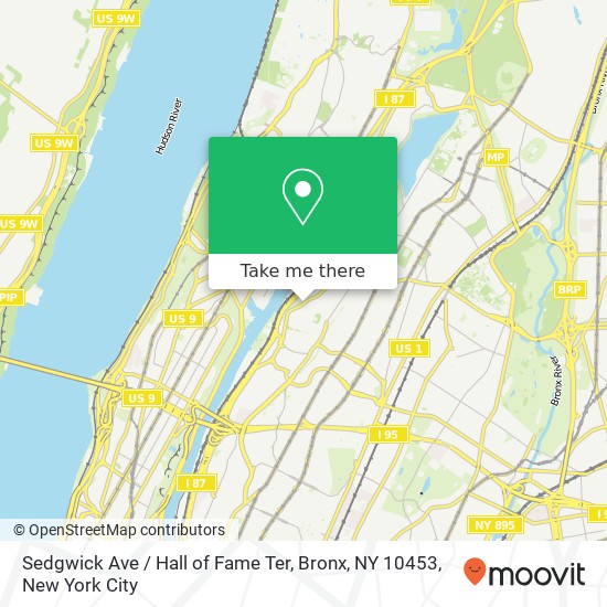 Mapa de Sedgwick Ave / Hall of Fame Ter, Bronx, NY 10453