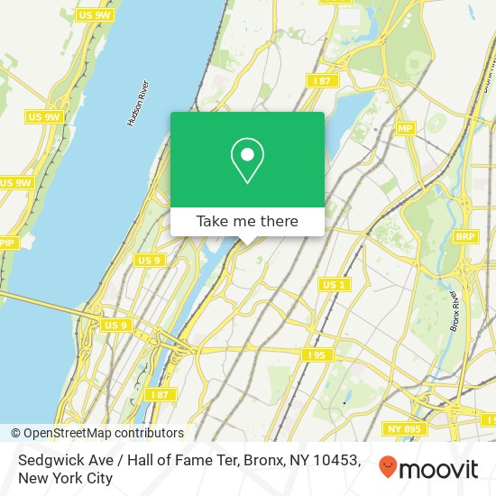 Sedgwick Ave / Hall of Fame Ter, Bronx, NY 10453 map