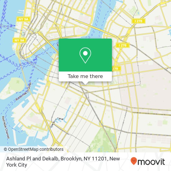 Ashland Pl and Dekalb, Brooklyn, NY 11201 map