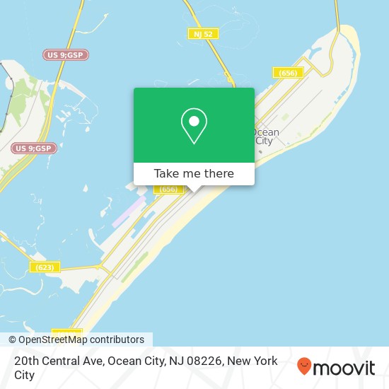 Mapa de 20th Central Ave, Ocean City, NJ 08226