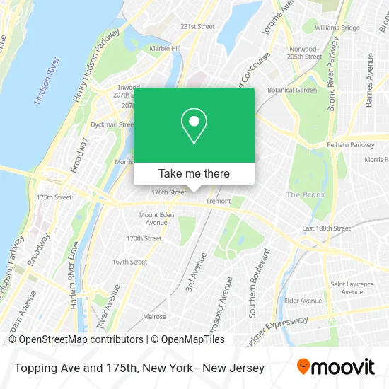 Topping Ave and 175th map