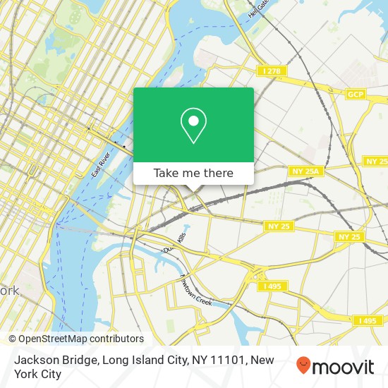 Mapa de Jackson Bridge, Long Island City, NY 11101