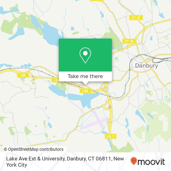 Mapa de Lake Ave Ext & University, Danbury, CT 06811