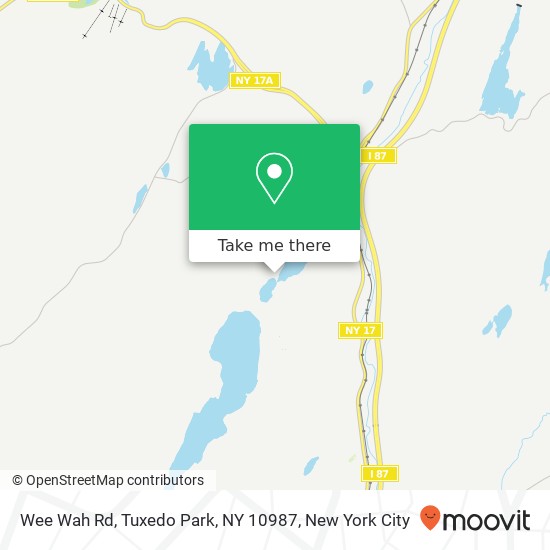Mapa de Wee Wah Rd, Tuxedo Park, NY 10987