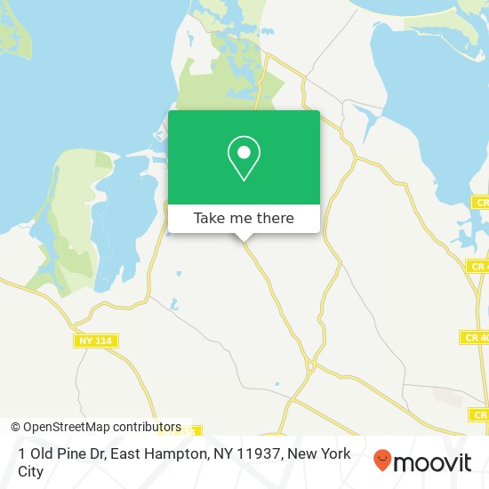 Mapa de 1 Old Pine Dr, East Hampton, NY 11937