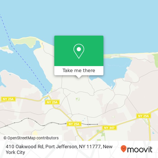 Mapa de 410 Oakwood Rd, Port Jefferson, NY 11777