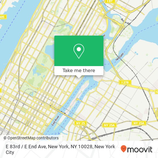 E 83rd / E End Ave, New York, NY 10028 map