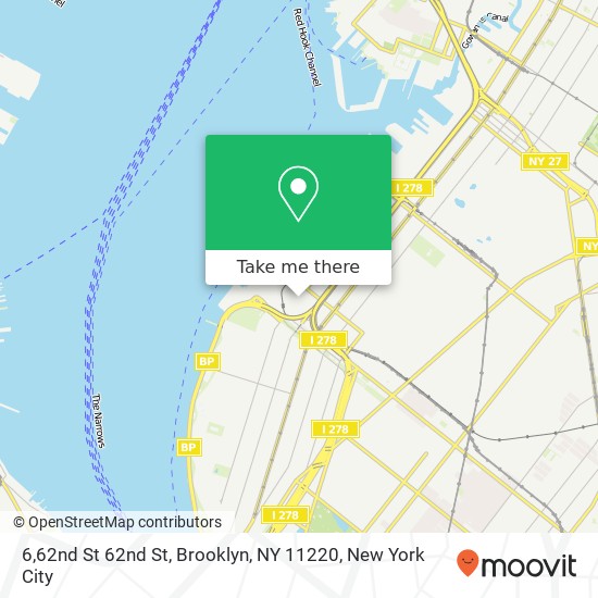 Mapa de 6,62nd St 62nd St, Brooklyn, NY 11220