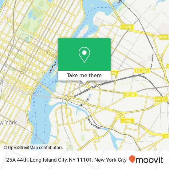 Mapa de 25A 44th, Long Island City, NY 11101