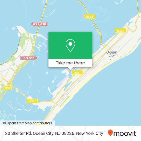 Mapa de 20 Shelter Rd, Ocean City, NJ 08226