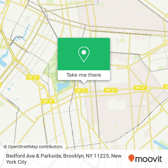 Mapa de Bedford Ave & Parkside, Brooklyn, NY 11225