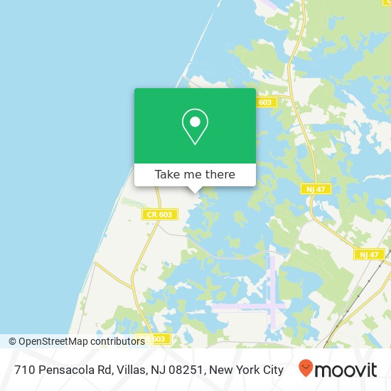 Mapa de 710 Pensacola Rd, Villas, NJ 08251