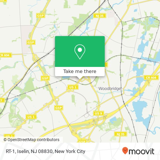 Mapa de RT-1, Iselin, NJ 08830
