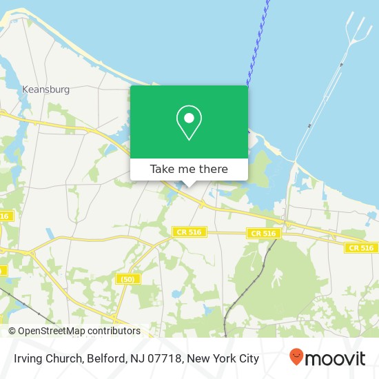Mapa de Irving Church, Belford, NJ 07718