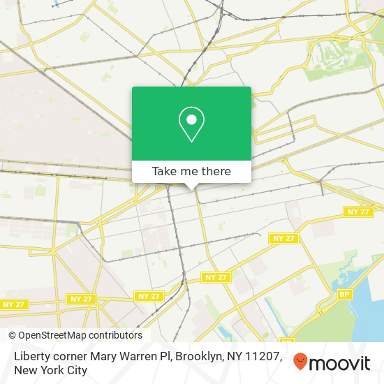 Mapa de Liberty corner Mary Warren Pl, Brooklyn, NY 11207