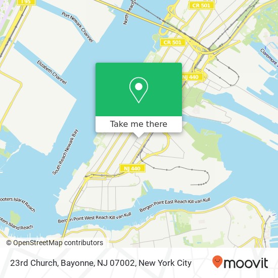 Mapa de 23rd Church, Bayonne, NJ 07002