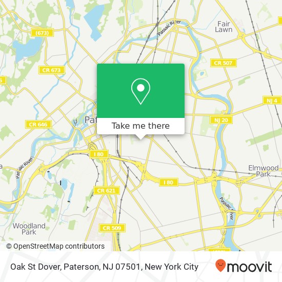 Oak St Dover, Paterson, NJ 07501 map