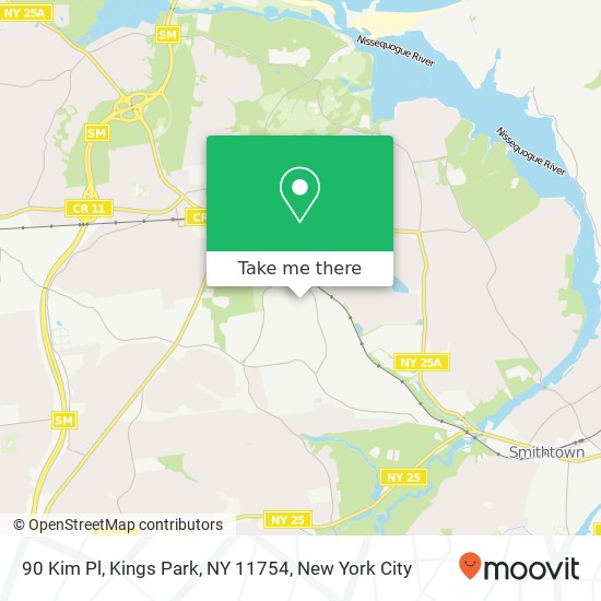 Mapa de 90 Kim Pl, Kings Park, NY 11754
