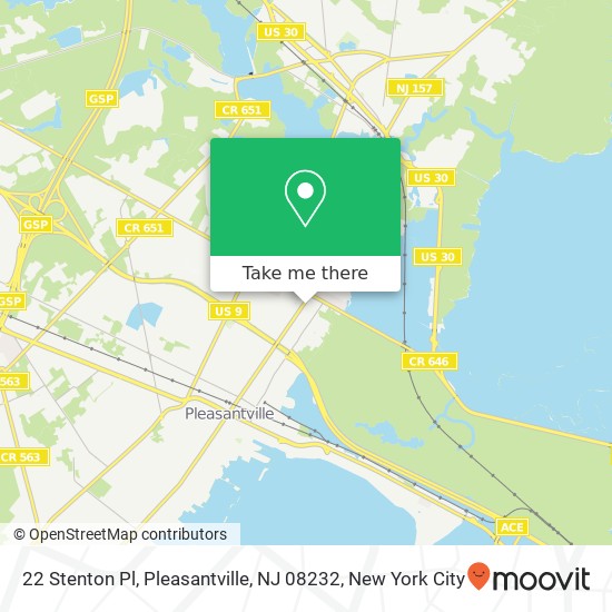 Mapa de 22 Stenton Pl, Pleasantville, NJ 08232