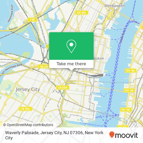 Mapa de Waverly Palisade, Jersey City, NJ 07306