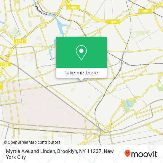 Mapa de Myrtle Ave and Linden, Brooklyn, NY 11237