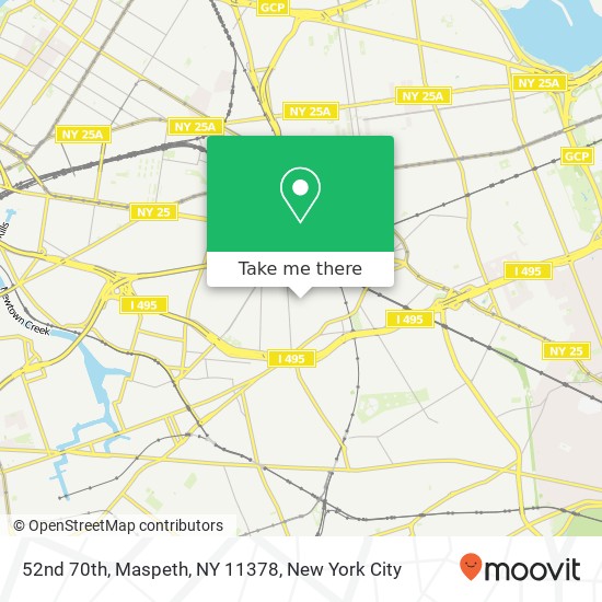 Mapa de 52nd 70th, Maspeth, NY 11378