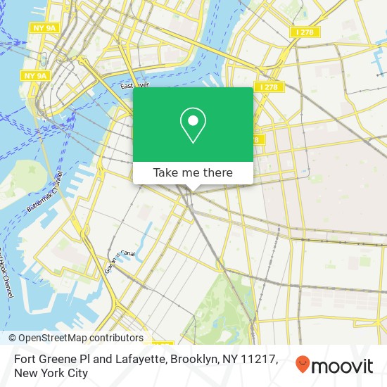 Fort Greene Pl and Lafayette, Brooklyn, NY 11217 map