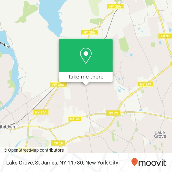 Mapa de Lake Grove, St James, NY 11780