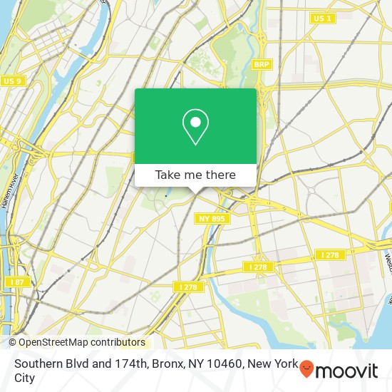 Mapa de Southern Blvd and 174th, Bronx, NY 10460