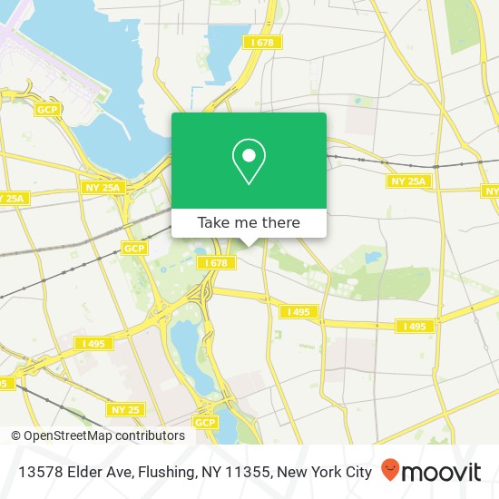 Mapa de 13578 Elder Ave, Flushing, NY 11355