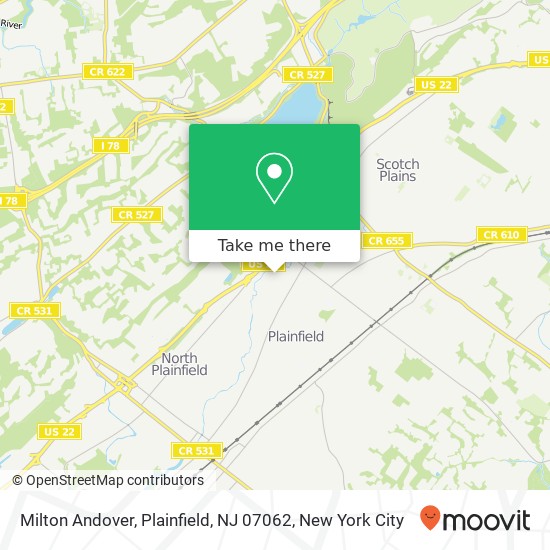 Mapa de Milton Andover, Plainfield, NJ 07062