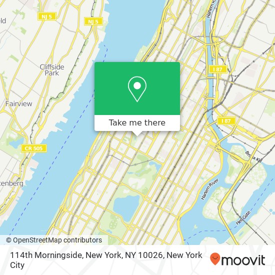 Mapa de 114th Morningside, New York, NY 10026