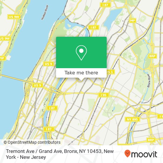 Mapa de Tremont Ave / Grand Ave, Bronx, NY 10453