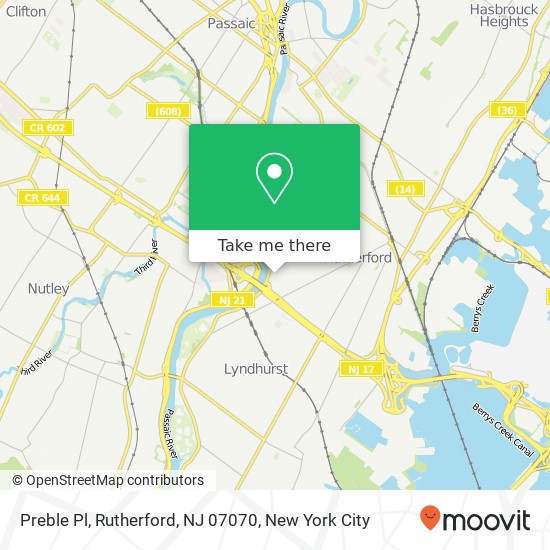Preble Pl, Rutherford, NJ 07070 map