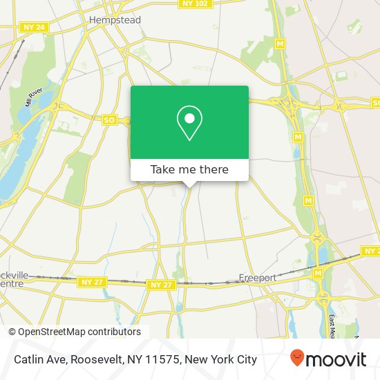 Mapa de Catlin Ave, Roosevelt, NY 11575