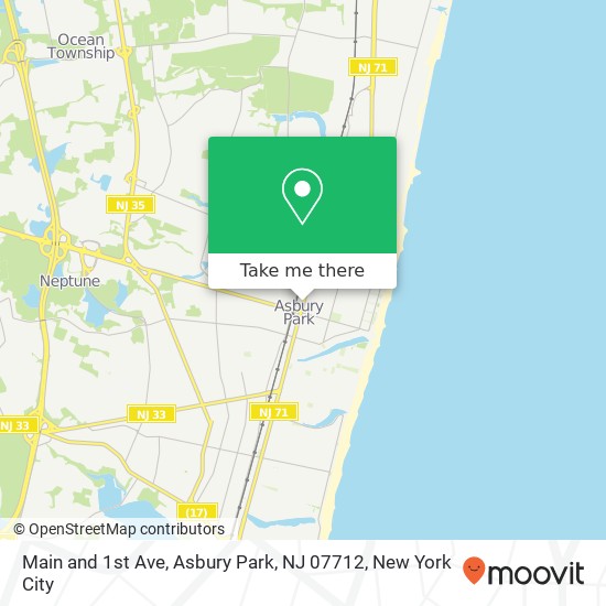 Mapa de Main and 1st Ave, Asbury Park, NJ 07712