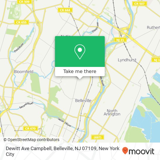 Dewitt Ave Campbell, Belleville, NJ 07109 map
