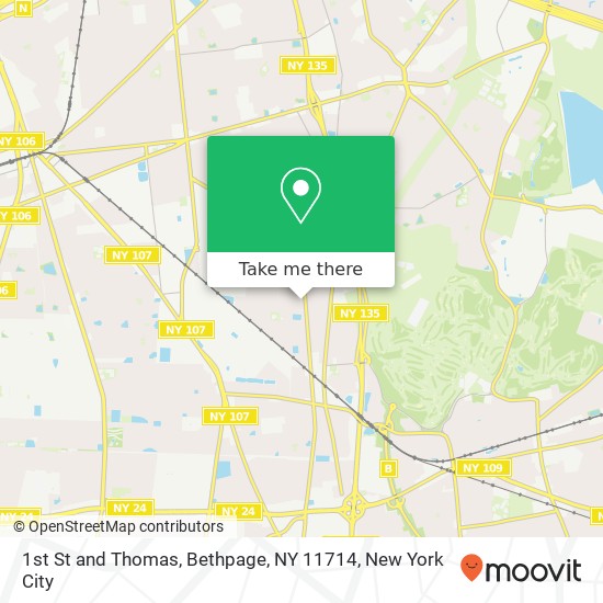 Mapa de 1st St and Thomas, Bethpage, NY 11714