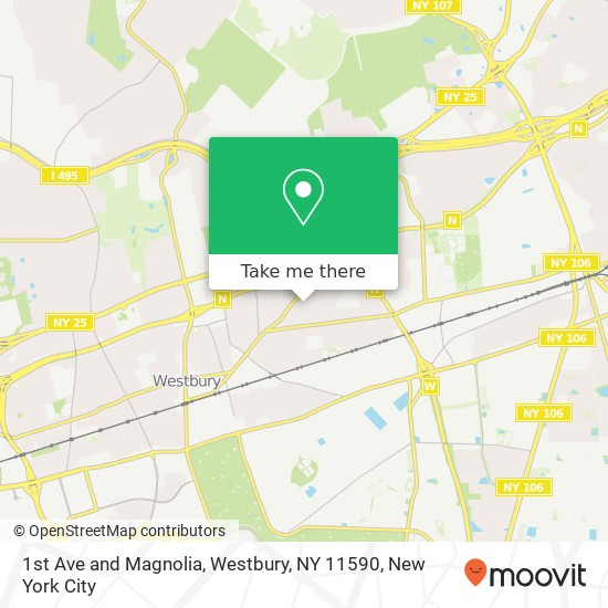 Mapa de 1st Ave and Magnolia, Westbury, NY 11590