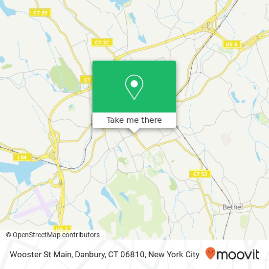 Mapa de Wooster St Main, Danbury, CT 06810