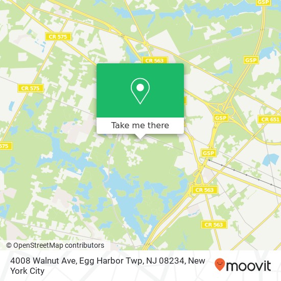 Mapa de 4008 Walnut Ave, Egg Harbor Twp, NJ 08234