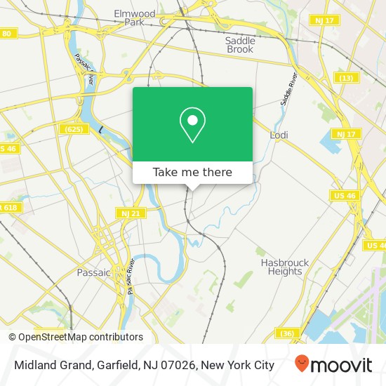 Mapa de Midland Grand, Garfield, NJ 07026