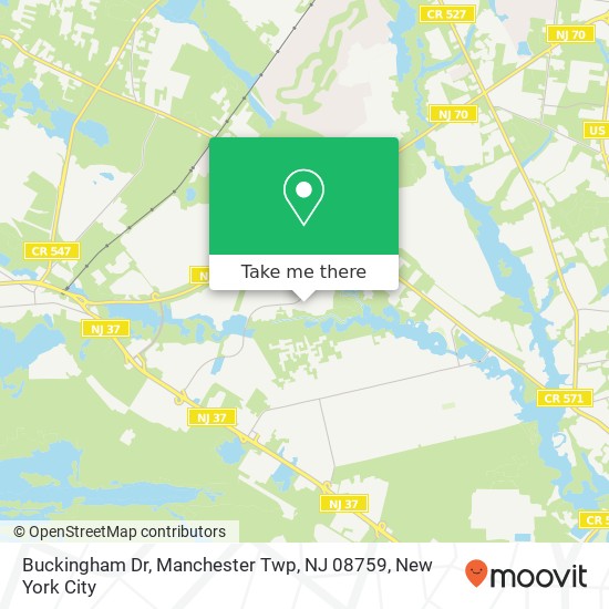 Mapa de Buckingham Dr, Manchester Twp, NJ 08759