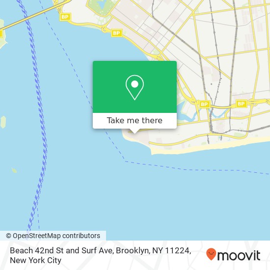 Mapa de Beach 42nd St and Surf Ave, Brooklyn, NY 11224
