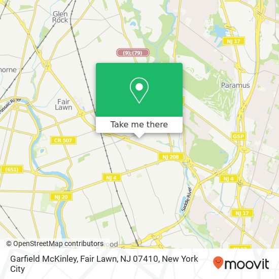 Mapa de Garfield McKinley, Fair Lawn, NJ 07410