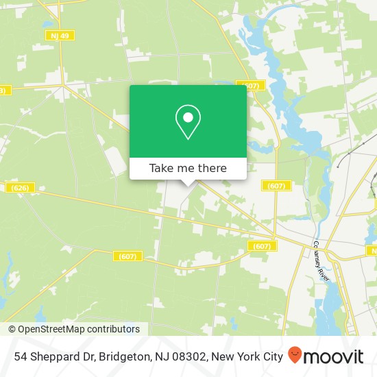 Mapa de 54 Sheppard Dr, Bridgeton, NJ 08302