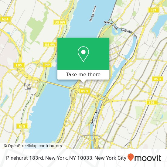 Mapa de Pinehurst 183rd, New York, NY 10033