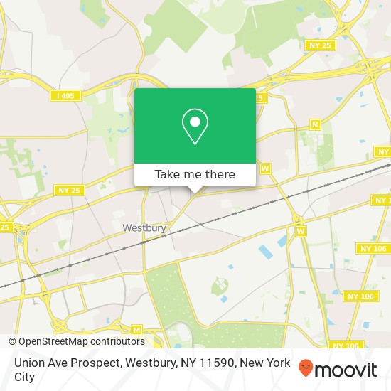 Mapa de Union Ave Prospect, Westbury, NY 11590